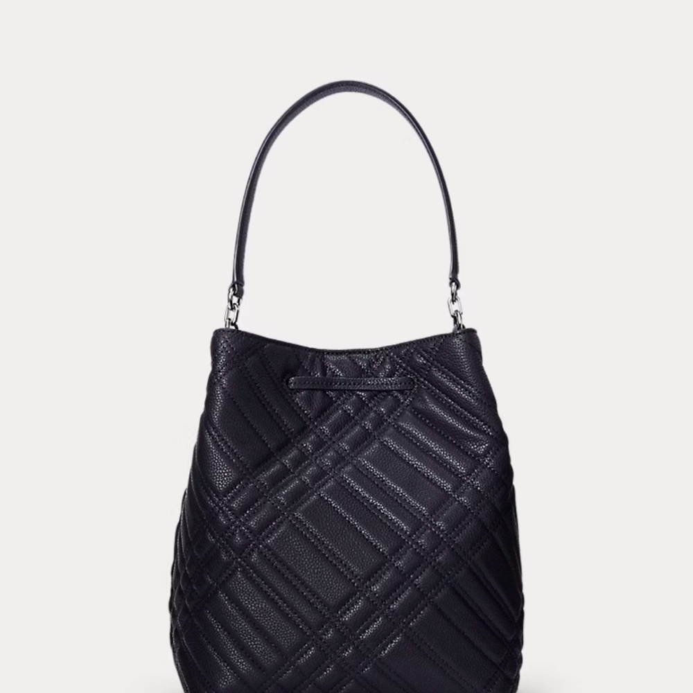 Ralph Lauren Black Quilted Drawstring Tote - Picture 2 of 10